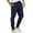 Navy(New), variant on PNTUTB Men's Solid Color Fleece Elastic Waist Drawstring Athletic Casual Cuffed Work Pants with Multiple Pockets