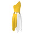 thumbnail image 6 of iiniim Women's Sleeveless Liturgical Praise Dance Color Block Irregular Hem Lyrical Worship Dress Dancewear Yellow XXL, 6 of 7
