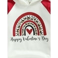 thumbnail image 6 of Gzhioc Baby Boys Girls Romper, Long Sleeve Hooded Rainbow Letters Print Bodysuit for Valentine’s Day,0-18 Months, 6 of 9