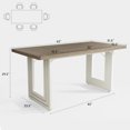 63" Rectangle Kitchen Table for 6 People Modern Dinner Table Wooden