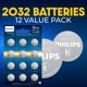 thumbnail image 5 of Pilas de botón de litio Philips CR2032 de 3 V, paquete de 12, 5 of 8