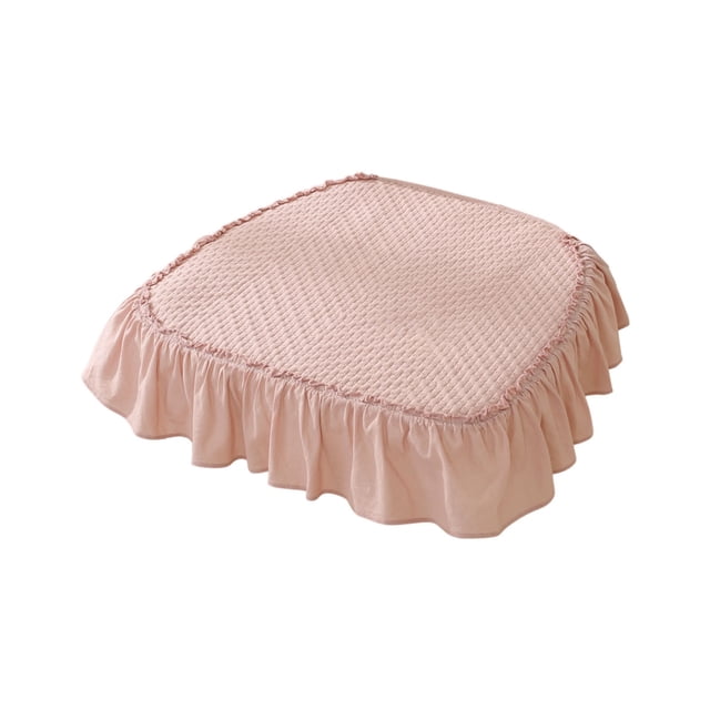 Aodebiao European Chair Cushion for Dining Chair Office Chairs,Non Slip European Seat Cushion Square Thicken Chair Pad with Fixed Rope,Lace Ruffle Chair Cushion Gift for Mom 17.5'x 17.5'
