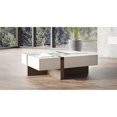 thumbnail image 2 of Modern White and Walnut Square Coffee Table with Storage, 2 of 7