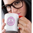 thumbnail image 2 of 3drose, Pink Zebra Print Peace Sign Girly Chic, 11oz Two-tone Red Mug, 2 of 6