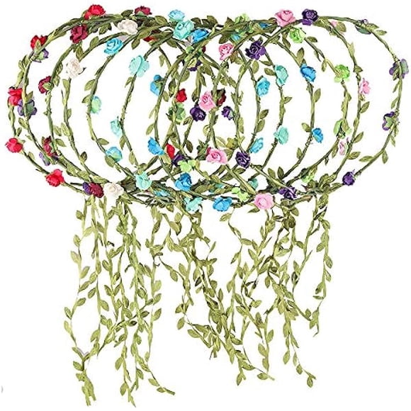 wonima44 Rocutus 10pcs Bohemian Flower Crown Floral Wreath Garland Headbands Flower Crown for Women (10 Pieces)
