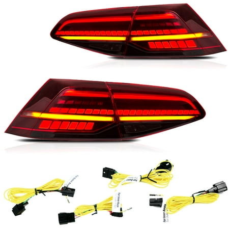 2015-2017 Volkswagen MK7 Golf GTI R Facelift Style LED Taillights w/ (Golf R Mk7 Best Colour)