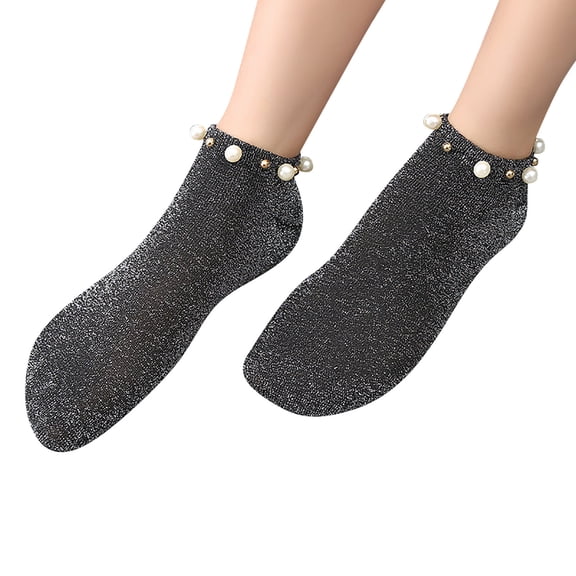 Certgust Cotton Socks Under $5 Breathable Slouch Socks for Women Spring Summer Floral Print Trendy Simple Pack Casual Socks Nude Neutral Womens Socks