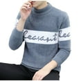 thumbnail image 3 of Alkepwun Men's Casual Pullover Sweater Letter Print Pound Neck Long Sleeves Unisex Casual Sweater Tops, 3 of 3