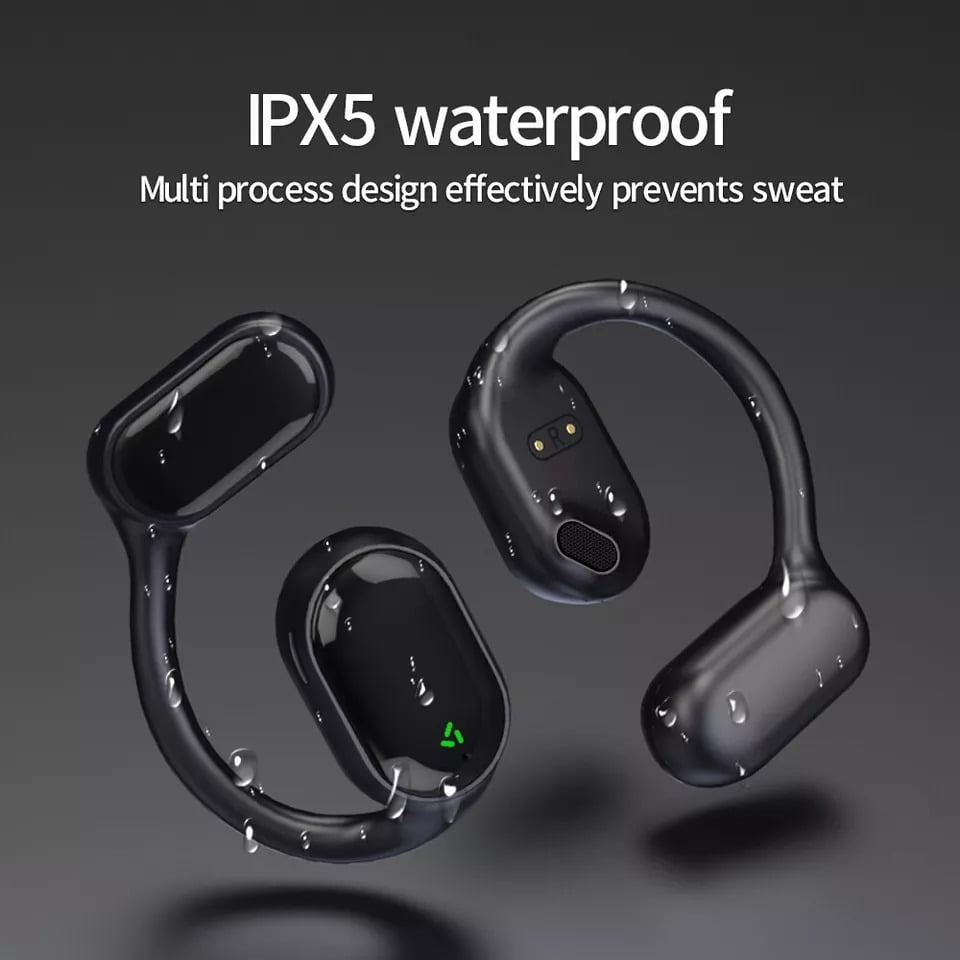 FungLam True Wireless Bone Conduction Headphones, Bluetooth 5.3 Wireless Headset Earbuds,Noise Cancelling,Waterproof,Sports Ear Buds for Small Ears , Running Fitness,Workouts