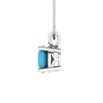 thumbnail image 3 of 1.0 ct Brilliant Round Cut Solitaire Turquoise 14k White Solid Gold Everyday Affordable Designer Necklace Pendant with 18" Chain, 3 of 7