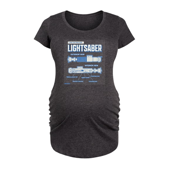 Star Wars - Luke Saber Schematic - Maternity Scoop Neck Tee