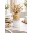 thumbnail image 3 of Uniquely Etched Scales White and Brown Cylindrical Mango Tree Wooden Vase, 3 of 6
