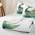 thumbnail image 4 of Manfei Dreamy Bath Mermaid Twin Quilt Set, Dreamy Butterfly Twin Coverlet Set, Teal White, 2pcs, 1 Bedspread and 1 Pillowcase, 4 of 7
