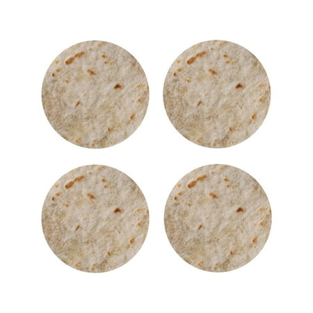 

Honeii Tortilla Print Leather Coaster Set of 4 Ideal for Safeguarding Your Furniture from Drinks Spills and Effortless Cleanup-Round Shape