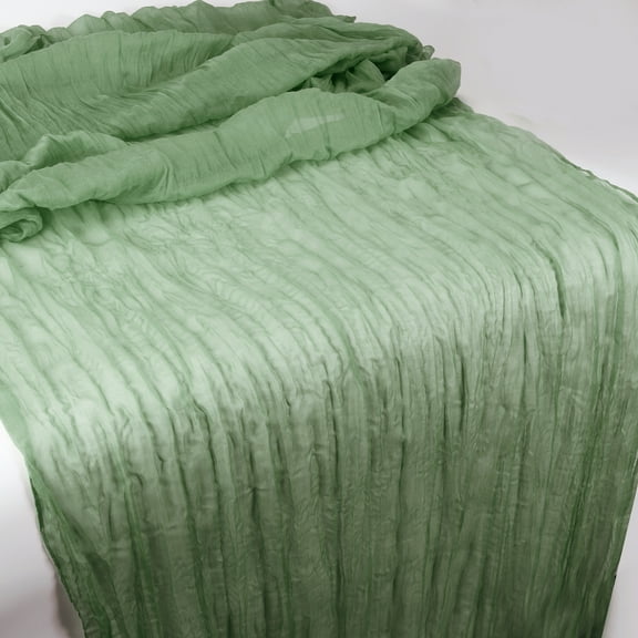 Unique Bargains Bohemia Rustic Cheese Cloth Table Runner for Wedding Easter Decoration 118.11" L  x 35.43" W Green