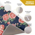 thumbnail image 4 of Peony Floral Dish Drying Mat 18x24 In Gold Pink Rose Navy Blue Reversible Kitchen Microfiber Mat Large Heat Resistant Absorbent Machine Washable Quick Dry Dish Drainer Pad for Kitchen Counter, 4 of 6