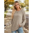 thumbnail image 4 of OALUXE Long Sleeve Shirts for Women Dressy Casual Tunic Tops Crewneck Side Split Lightweight Pullover Sweaters, 4 of 7