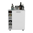 thumbnail image 6 of Depot E-Shop Tilden Bar Cart with 2 Inner Shelves, Caster Wheels and Built-in Bottle Storage, White, 6 of 7