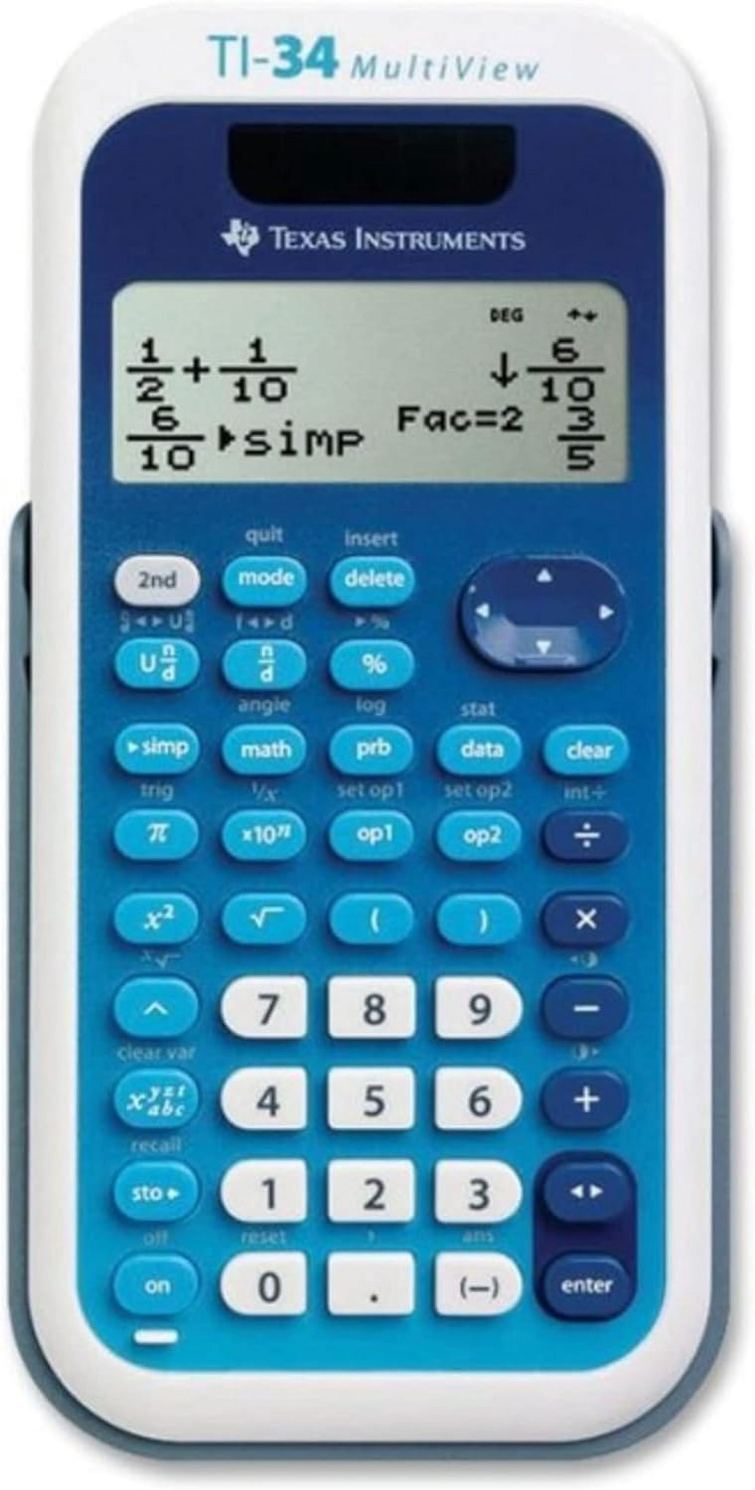 Texas Instruments MultiView TI-34 Scientific Calculator - 4 Line(s) - 16 Character(s) - LCD - Solar, Battery Powered 34MV/TBL/1L1/A