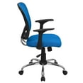 thumbnail image 3 of Mid-Back Blue Mesh Swivel Task Chair with Chrome Base and Arms, 3 of 9