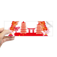 thumbnail image 1 of China Red National Flag Tower Lanttern Rectangle Bumper Sticker Notebook Window Decal, 1 of 1