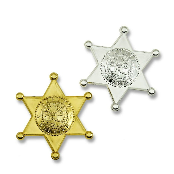 Rhode Island Novelty Plastic Sheriff Badge - Gold-Silver