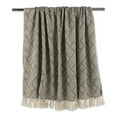 thumbnail image 4 of Basketweave Woven Throw, 50x60" with 3" Fringe, Gray, 1 Piece, 4 of 6