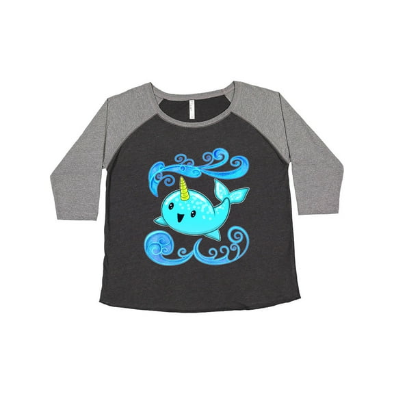 Inktastic Cute and Playful Narwhal Women's Plus Size T-Shirt