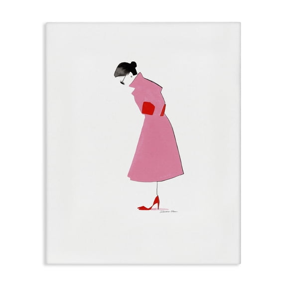 Stupell Industries Art Deco Pink Contemporary Girl Canvas Art, 16 x 20, by Simone Elum