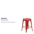 thumbnail image 5 of Home Square 24" Metal Backless Counter Stool in Red - Set of 2, 5 of 10