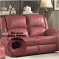 thumbnail image 4 of Red Faux Leather Motion Loveseat Recliner Sofa with Wall-Hugger Design, 4 of 5