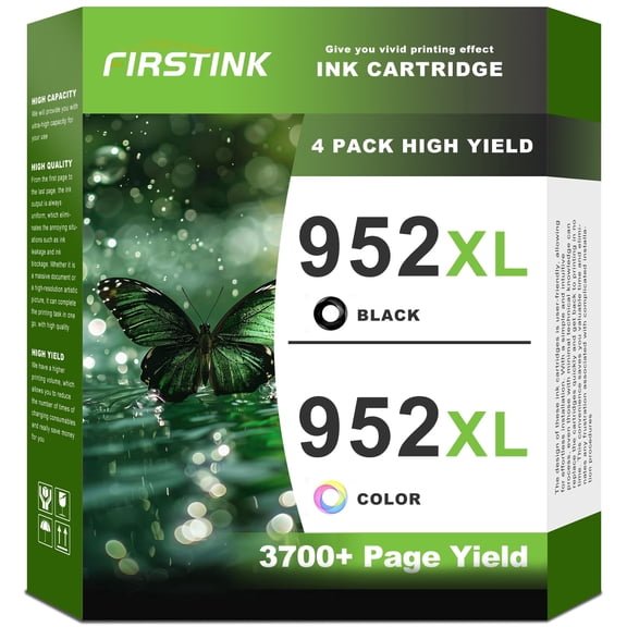952XL Ink Cartridges 952XL Ink Cartridges Combo Pack Compatible with OfficeJet Pro 8710 7740 8720 8715 8210 8703 OfficeJet 8702 Printers Ink（4-Pack）