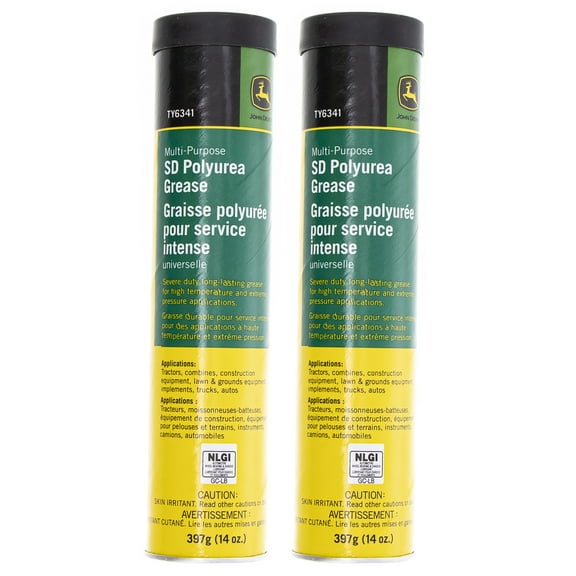John Deere TY6341 2-Pack Multi-Purpose SD Polyurea Grease 14oz Container