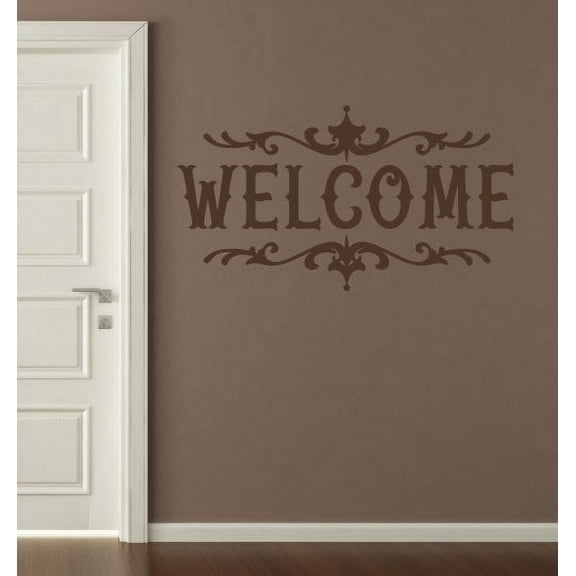 Best Modern Wall Decor Welcome Home Vinyl Letters Decal Home Sticker Art 36x20-Inch Chocolate Brown