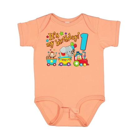 

Inktastic It s My Birthday- Circus Train 1st Birthday Gift Baby Boy or Baby Girl Bodysuit