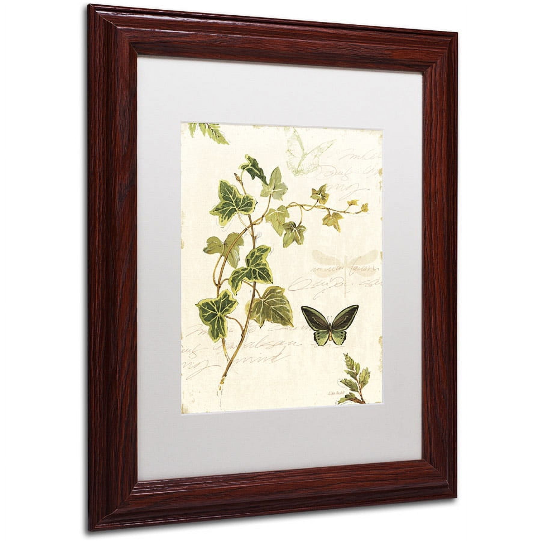 Trademark Fine Art "Ivies and Ferns IV" Canvas Art by Lisa Audit, White Matte, Wood Frame
