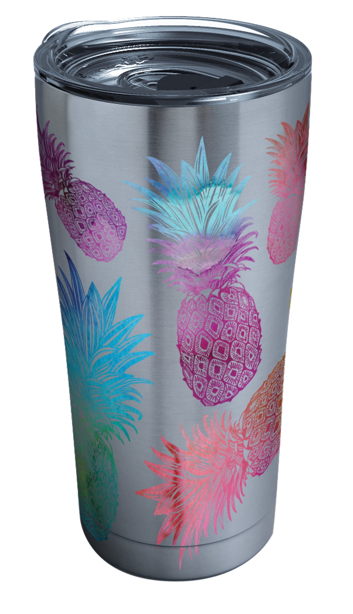 Clear Tervis 1217221 Watercolor Pineapples Tumbler with Wrap and Turquoise Lid 24oz 