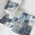 thumbnail image 3 of Navy Blue Grey Bath Mat 3 Piece Bathroom Rug Set, Modern Oil Painted Abstract Art Aesthetics Non Slip Bath Rug Contour Mat and Toilet Lid Cover, Absorbent Shower Mats Soft Bath Rugs and Mats Sets, 3 of 8