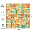 thumbnail image 5 of Boho Abstract Colorful Floral Shower Curtain, Vintage Retro Patchwork Blue Green Flower Botanical Geometric Aesthetic Groovy Bathroom Decor Shower Curtain Set with 12 Hooks, 72X72IN, 5 of 6