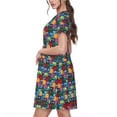 thumbnail image 2 of Lsque Funny Owls Print Women's Casual Dress T-Shirt Summer Short Sleeve Scoop Neck Swing Dresses, 2 of 6