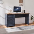 thumbnail image 7 of Zethvax 60" Farmhouse Executive Desk with Charging Station,Home Office Desk with 2 Drawers &1 File Cabinet,Fluted Computer Desk for Office and Home (Blue), 7 of 7