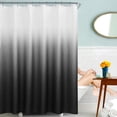 thumbnail image 3 of Black Shower Curtain, Polyester Ombre Bath Shower Curtains for Bathroom, Textured Fabric Waterproof Shower Curtain Liner with 12 Hooks,Machine Washable（72 x 72 inch,Black）, 3 of 6
