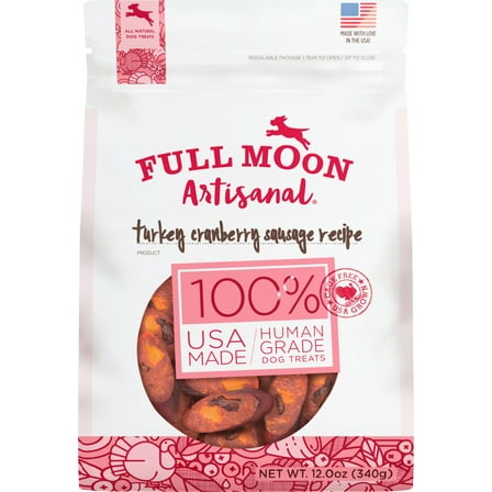 Full Moon Turkey Cranberry Sausage Dog Treats, 12 Ounces
