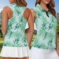 thumbnail image 4 of Jeiento His and Hers Matching Golf Shirts, Moisture Wicking Quick Dry Men's Short Sleeve Shirts & Women's Sleeveless Tank Top for Golf Tennis Outdoor Summer Sports, Tropical Palm Leaf Print, 4 of 7
