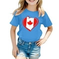thumbnail image 4 of MEZZALL T-Shirt à Manches Courtes pour Filles, Col Rond, Coupe Décontractée, Basique, Bleu Ciel, 8-9 Ans, 4 of 4