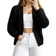 thumbnail image 6 of Wenini Women's Fall Solid Color Long Sleeve Knit Cardigan Sweater Outerwear Top Without Button, 6 of 6