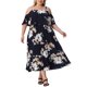 thumbnail image 2 of Vestido Maxi Casual de Playa con Cuello Cuadrado y Tirantes Ajustables para Mujeres de Talla Grande con Flores Agnes Orinda 3X Azul Marino, 2 of 5