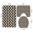 thumbnail image 3 of Black Beige Chevron Pattern Bathroom Rugs Sets 3 Piece,Toilet Cover Set,Absorbent Non Slip Bathroom Mats Sets with U-Shaped Contour Rug Toilet Rug Set, 3 of 5