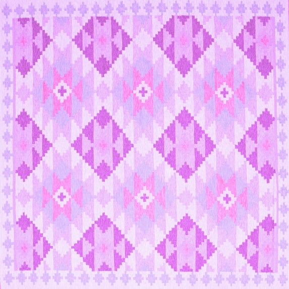 Ahgly Company Indoor Square Southwestern Purple Country Area Rugs, 8' Square
