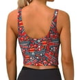 thumbnail image 3 of Haiem Fire Sign Pattern Womens Sports Bra - U Neck Padded Low Impact Yoga Bra Workout Crop Top Gym Moisture-Wicking Workout Vest -, 3 of 9
